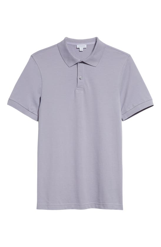 Shop Sunspel Cotton Piqué Polo In Lavender