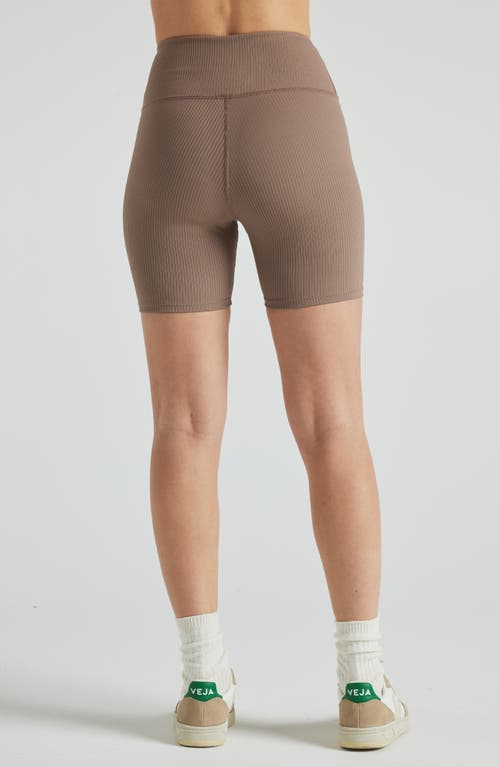 Losano Renew Rib Biker Short In Pine Bark