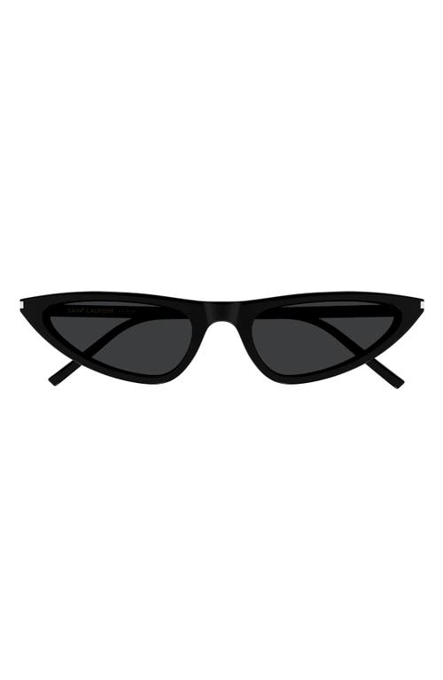 Shop Saint Laurent 55mm Cat Eye Sunglasses In Black