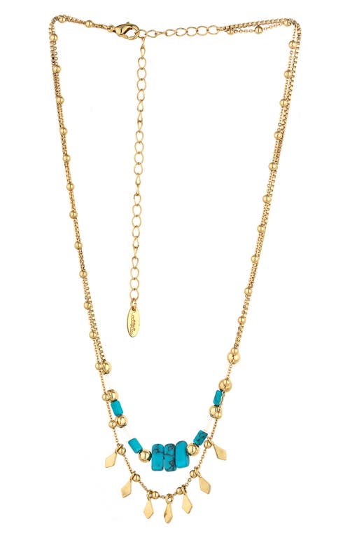 Ettika Turquoise Layered Necklace in Gold