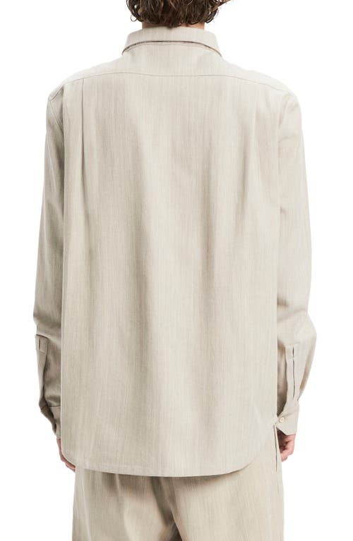 Shop Vayder Carmine Wool & Cotton Button-up Shirt In Birch Bark