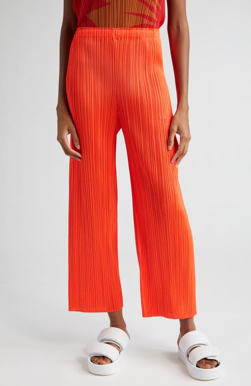 Pleats Please Issey Miyake Monthly Colors April Crop Wide Leg Pants Habanero at Nordstrom,