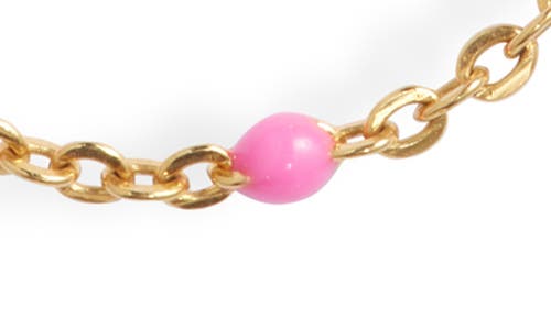 Set & Stones Kaz Bead Station Necklace In Gold/ Pink
