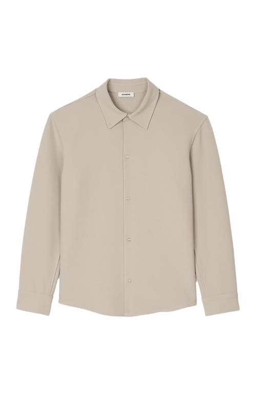 Shop Sandro Long-sleeved Jersey Shirt In Ficelle