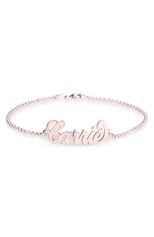Personalized Nameplate Bracelet in Rose Gold Plated