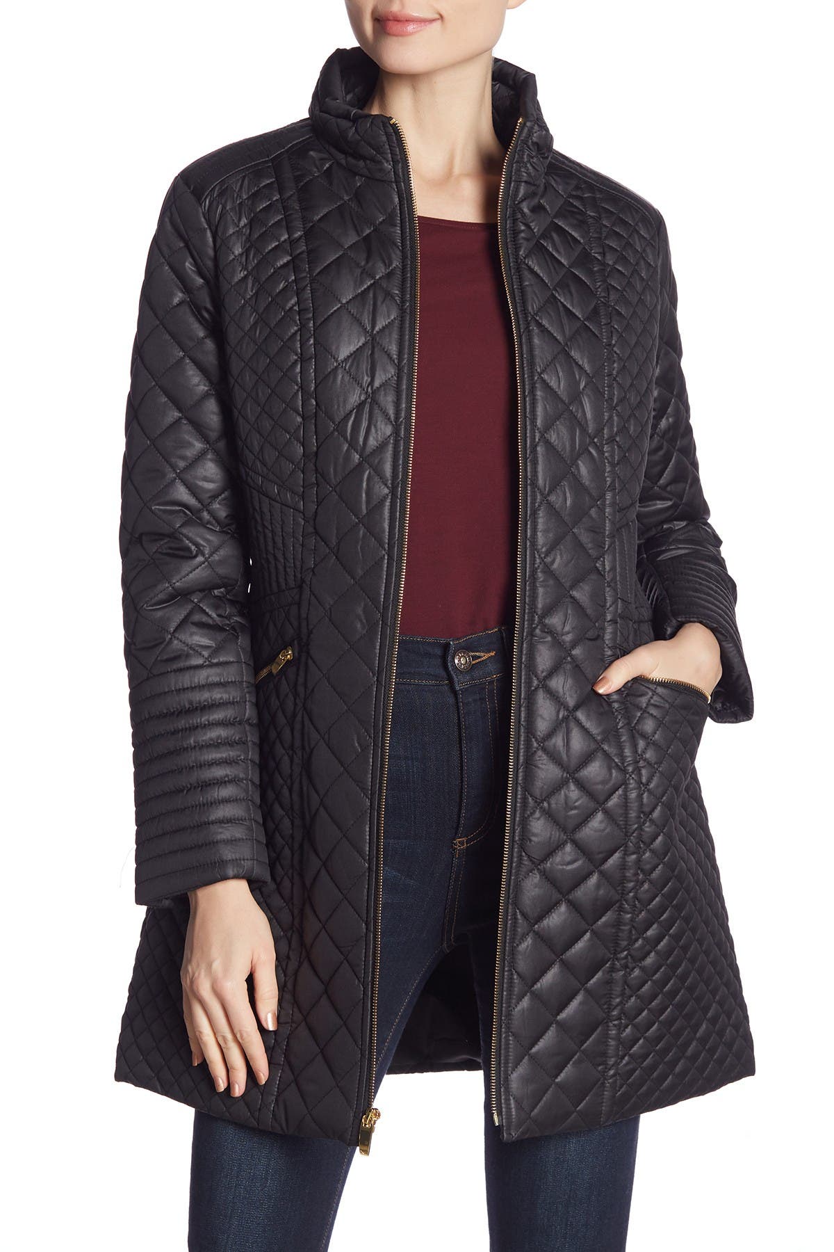 Via spiga quilted longline coat Clearance