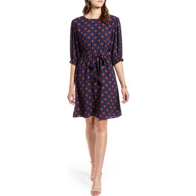 Petite Halogen Tie Waist Dress, Blue