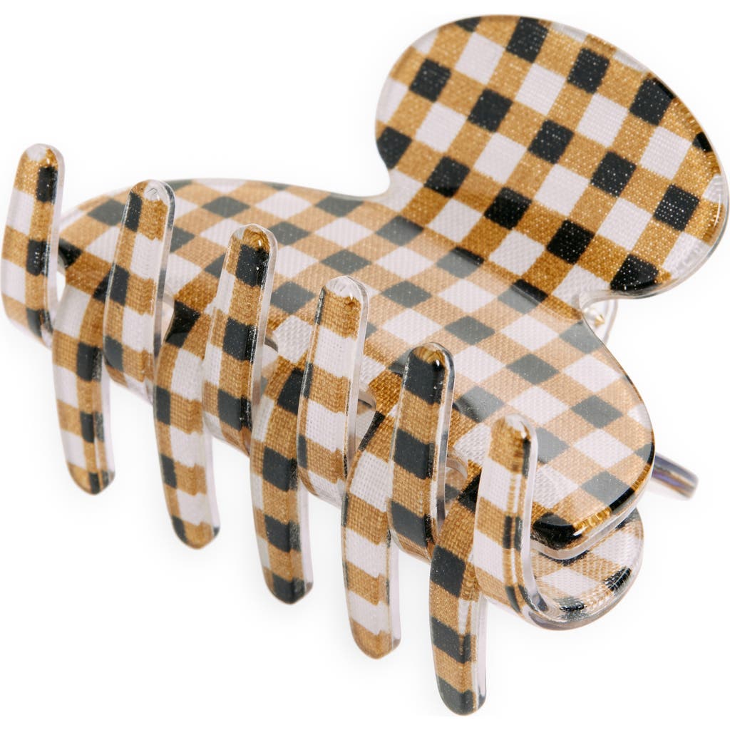 france luxe Small Couture Jaw Clip in Whiskey Check