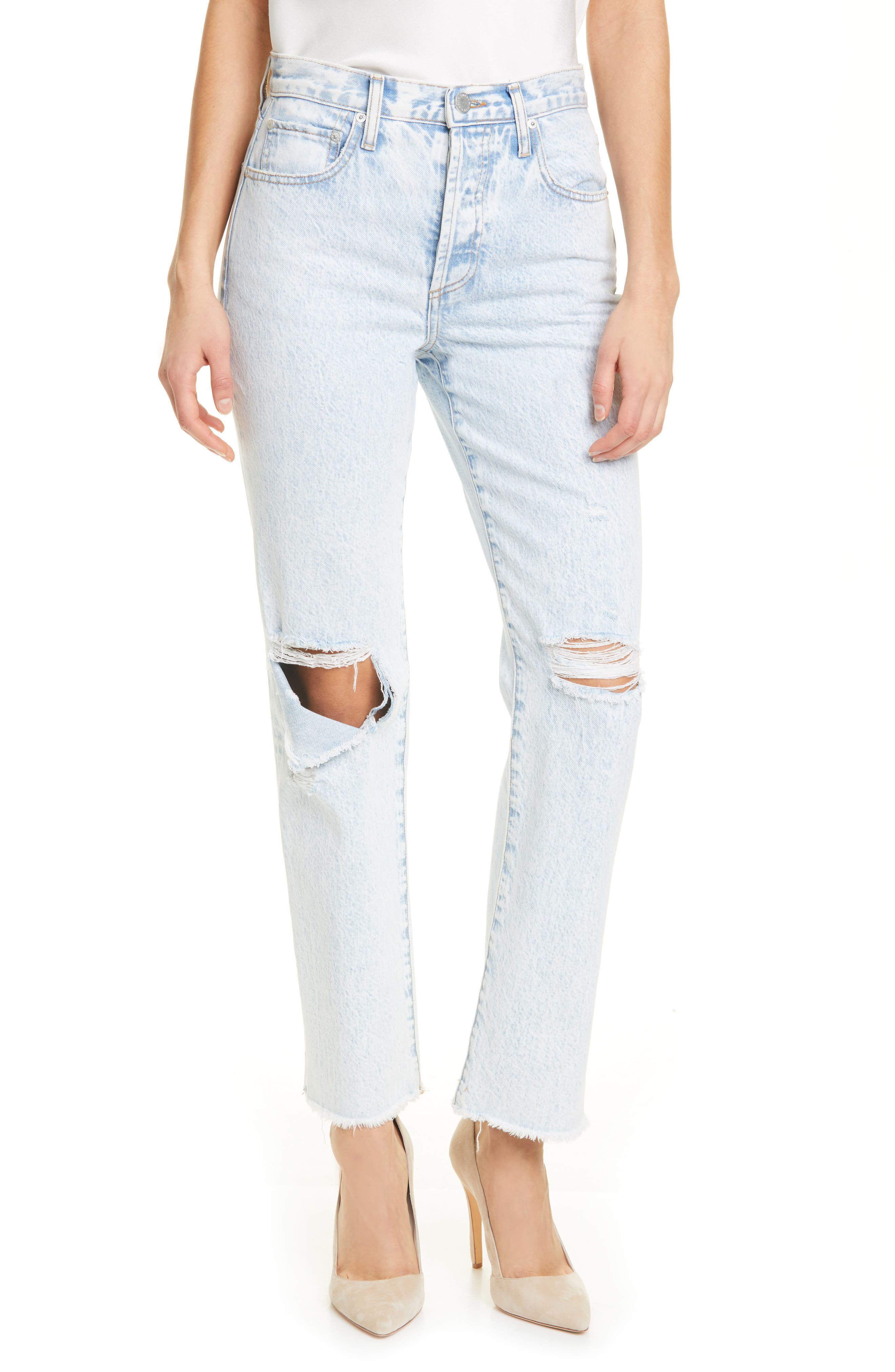 alice and olivia ripped jeans