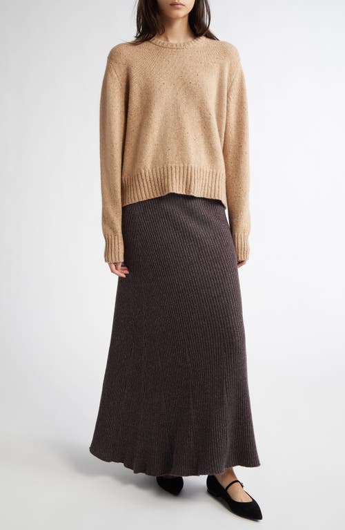 Johnstons Of Elgin Relaxed Fit Cashmere Donegal Sweater In Camel Donegal