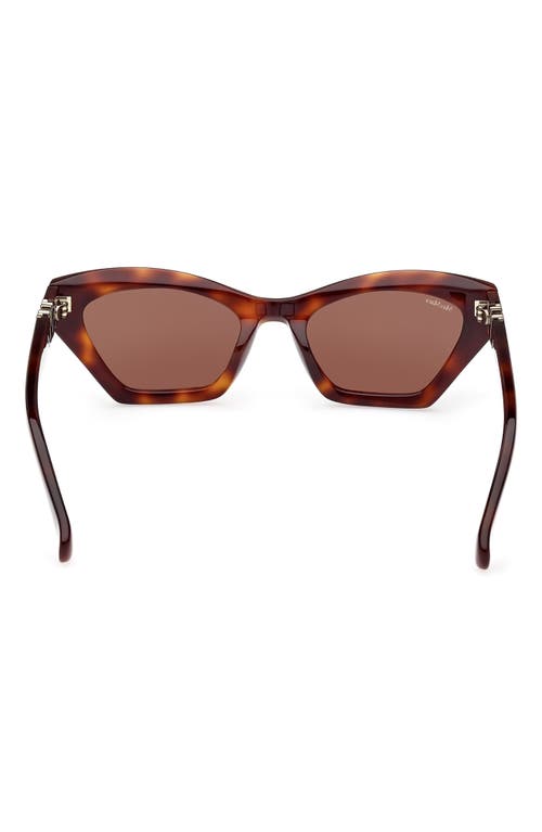 Shop Max Mara 52mm Cat Eye Sunglasses In Dark Havana/brown