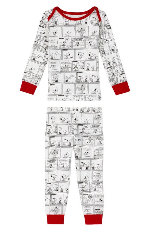 BedHead Pajamas x Peanuts® Snoopy Boo Boo Stretch Organic Cotton Fitted Two-Piece Pajamas in Peanuts Comic Strip