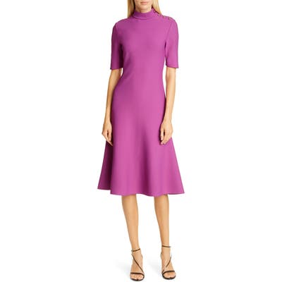 St. John Collection Sculpted Milano Knit Knee Length Dress, Pink