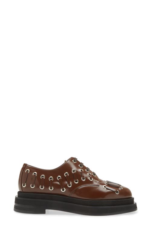 Shop Simone Rocha Heart Toe Platform Derby In Brown