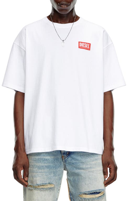 Shop Diesel ® T-boxt-lab Oversize Logo Patch T-shirt In White