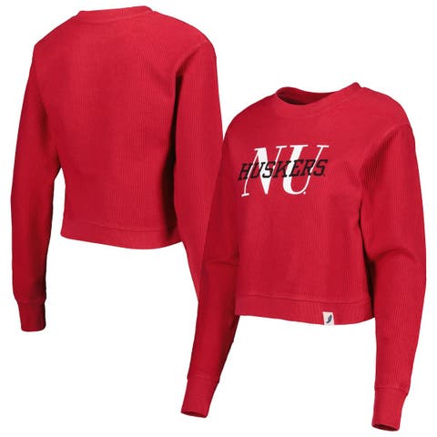 Women's League Collegiate Wear Ash Louisville Cardinals 1636 Cropped Pullover Hoodie Size: Medium