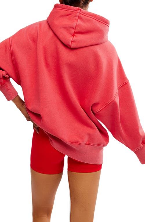 Free People Sprint To The Finish Oversize Cotton Blend Hoodie In Winter Berry