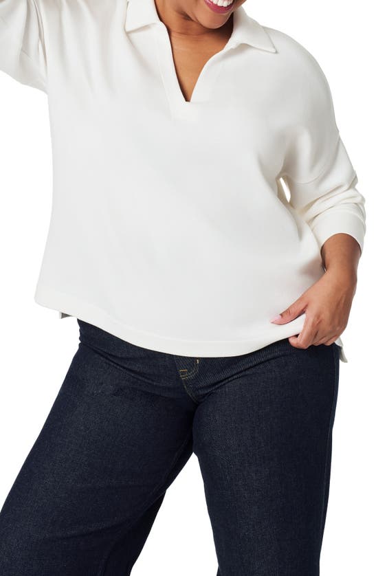 Shop Spanx Airessentials Polo Top In Powder