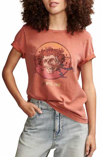 Lucky Brand Women's Cotton Embroidered Hendrix Graphic T-Shirt