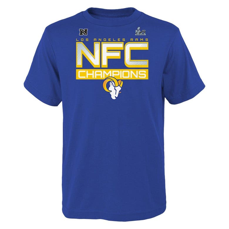 Fanatics Kids' Youth  Branded Royal Los Angeles Rams 2021 Nfc Champions Iconic Slant T-shirt