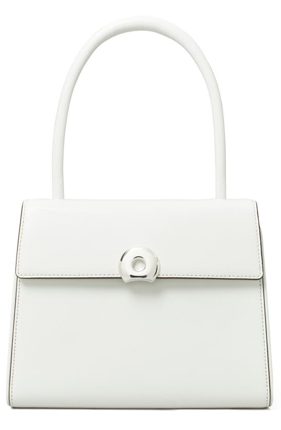 Shop Tory Burch Small Deville Leather Top Handle Bag In Blanc