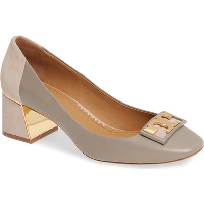 Tory Burch Gigi T Logo Pump- Grey
