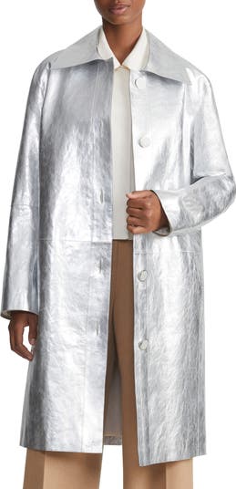 Lafayette 148 New York Metallic Leather Coat Nordstrom