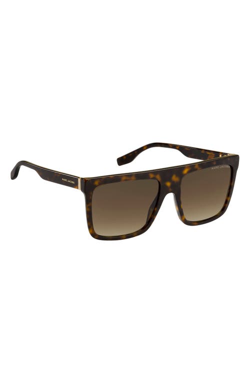 Shop Marc Jacobs 57mm Flat Top Sunglasses In Havana/brown Gradient