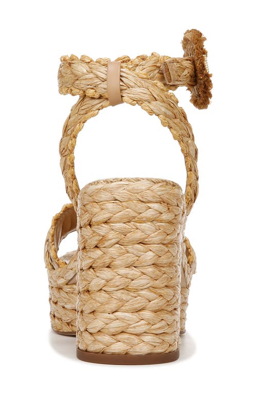 Sam Edelman Iliana Ankle Strap Wedge Dark Natural Multi Raffia In Dark Natural Multi