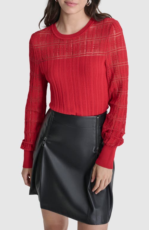 Shop Dkny Mix Rib Sweater In Red Light