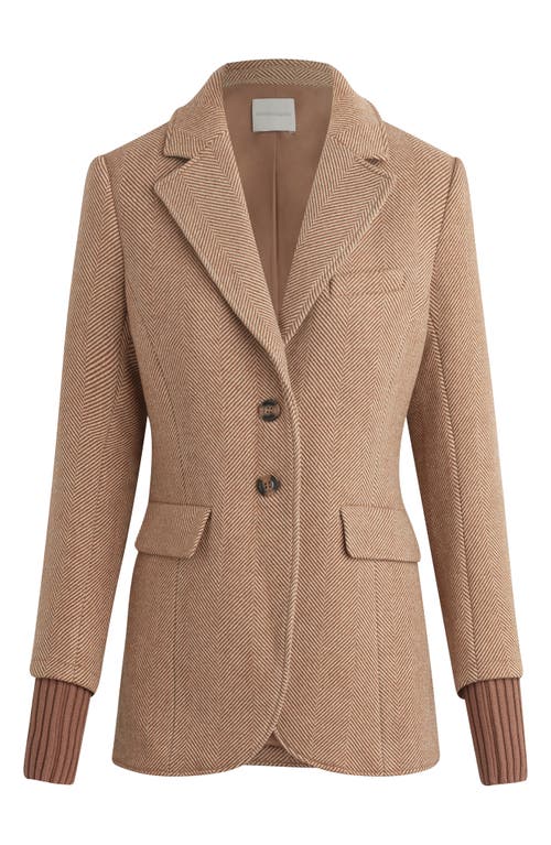 Shop Favorite Daughter The City Layered Blazer In Cognac Herringbone