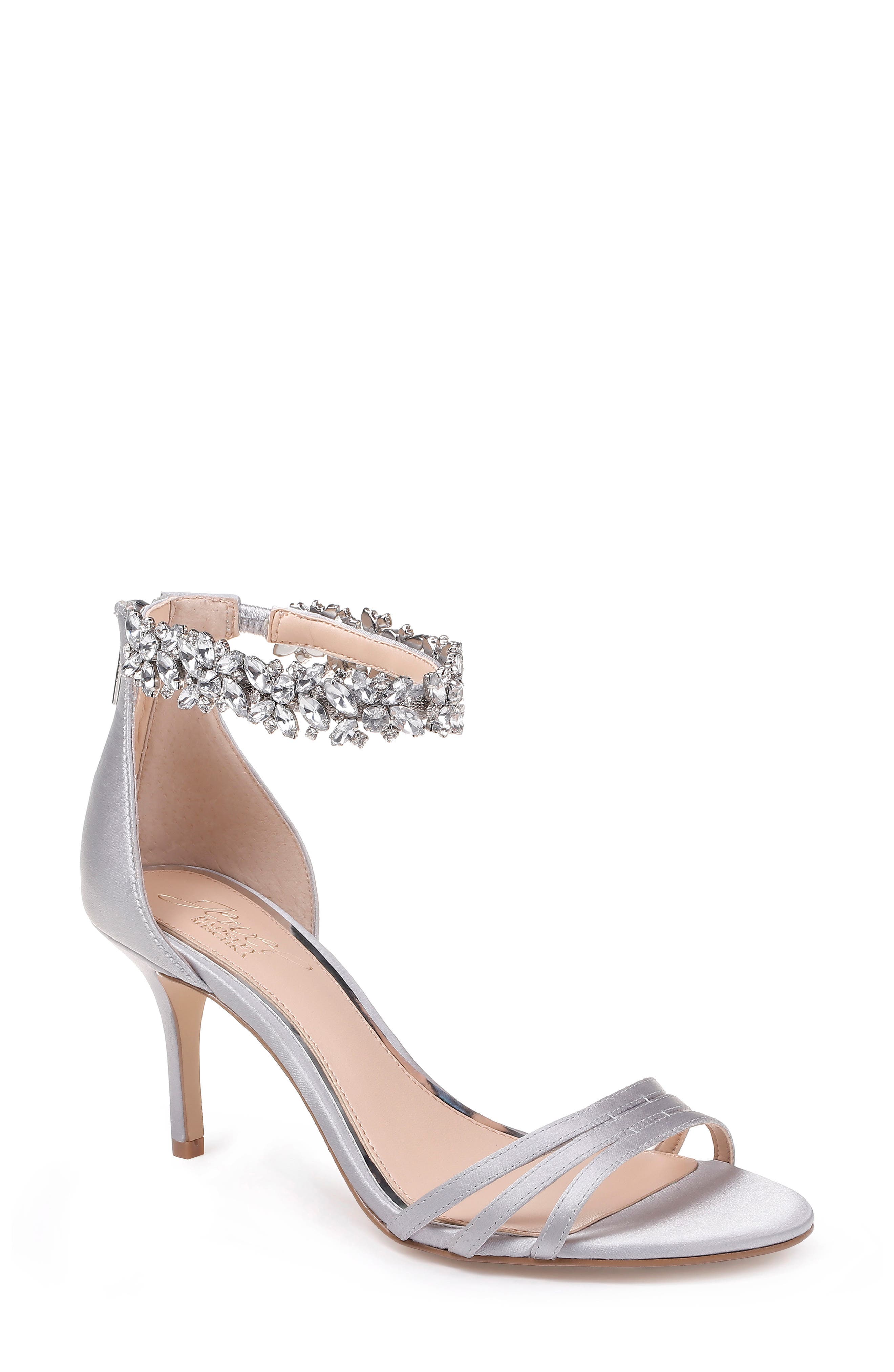 Jewel Badgley Mischka Zamora Ankle Strap Sandal- Metallic