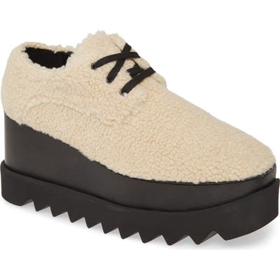 Stella Mccartney Elyse Faux Shearling Platform Sneaker - Beige