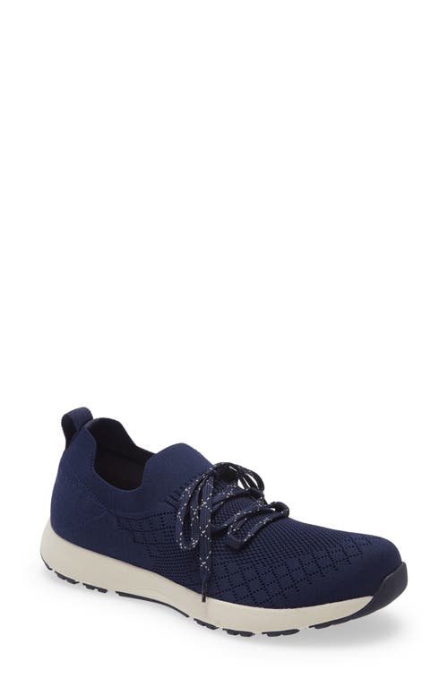 Froliq Knit Sneaker in Navy Leather