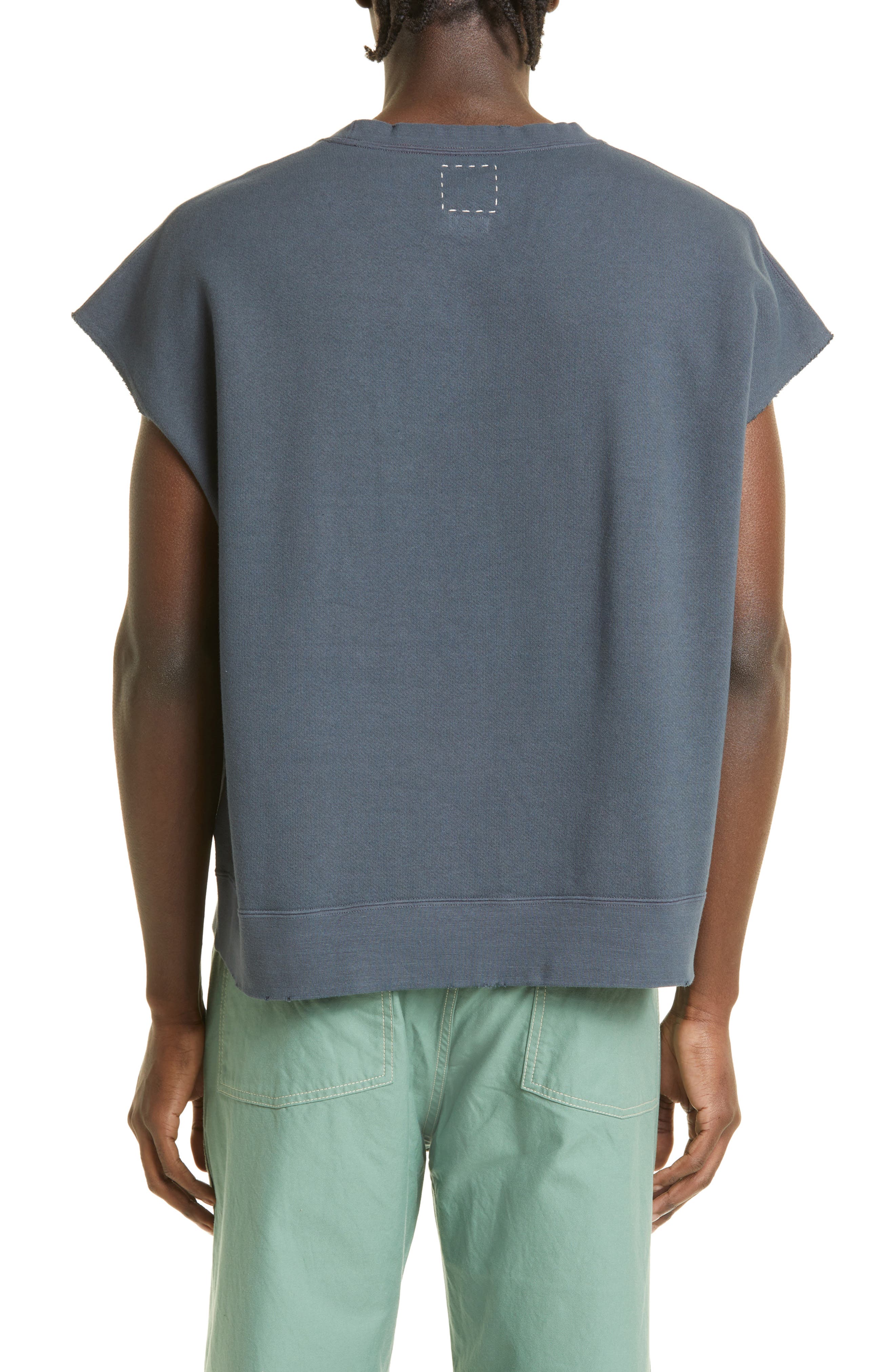 VISVIM Mondo Cotton Fleece Sweatshirt Vest in Navy | Smart Closet