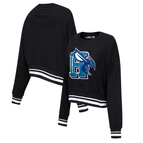 Women's Pro Standard Black Charlotte Hornets Mash Up Pullover Sweatshirt
