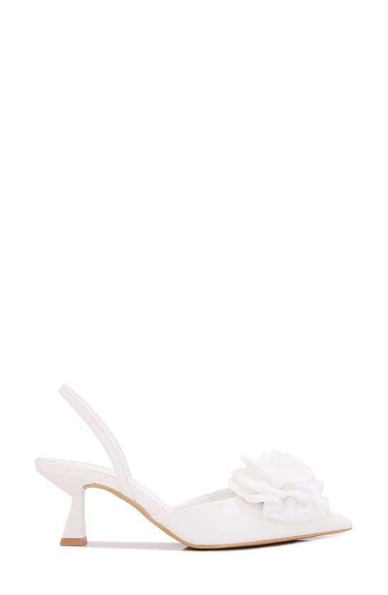 Shop Berness Camellia Flower Slingback Pump In White
