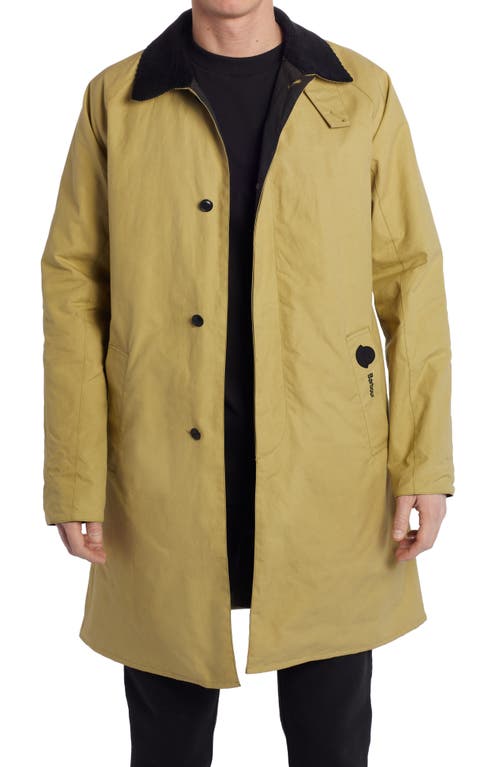 2 Moncler 1952 x Barbour Barra Coat with Removable Hooded Down Liner in Tan