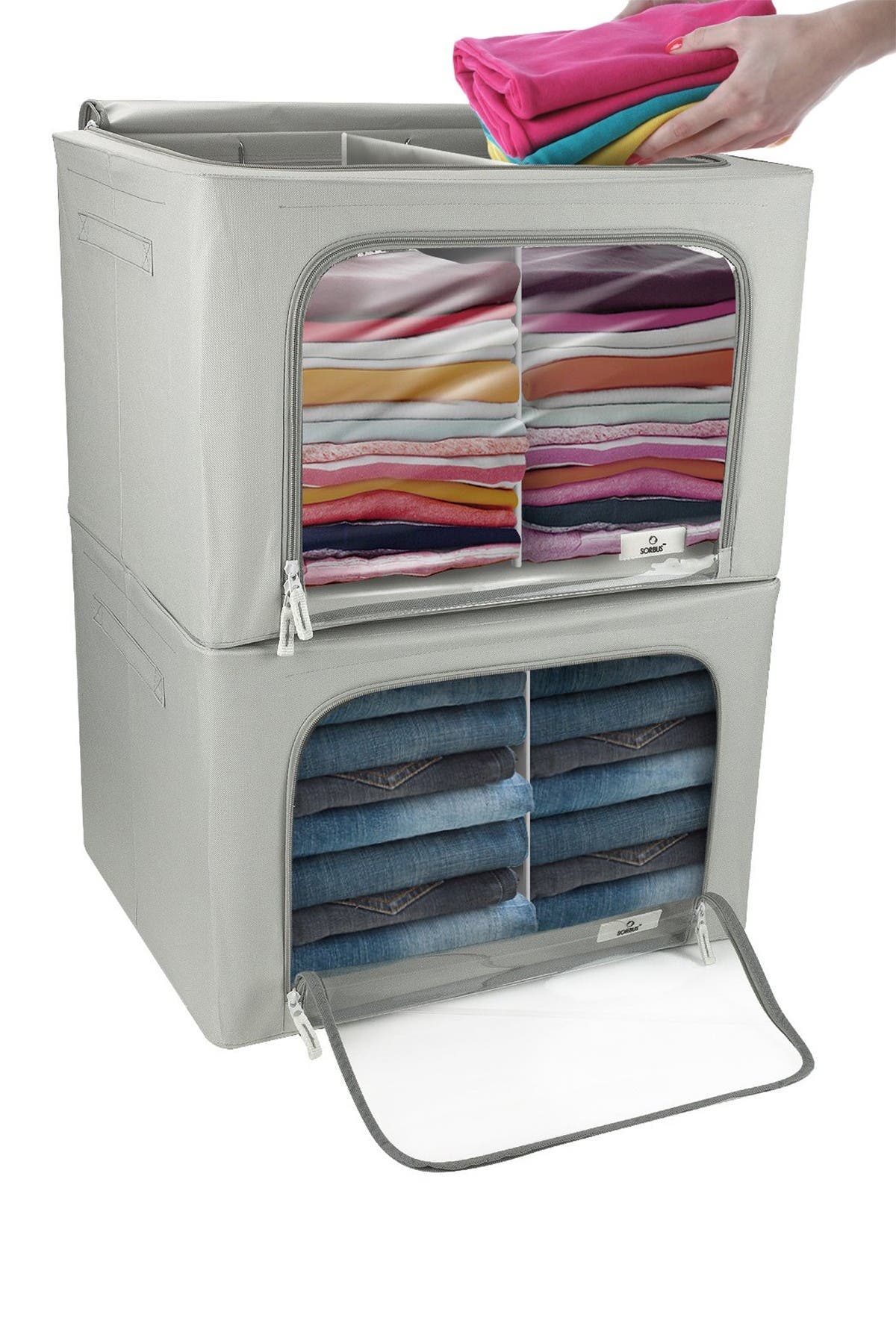 SORBUS Storage Bin Set with Divided Interior Clear Nordstromrack