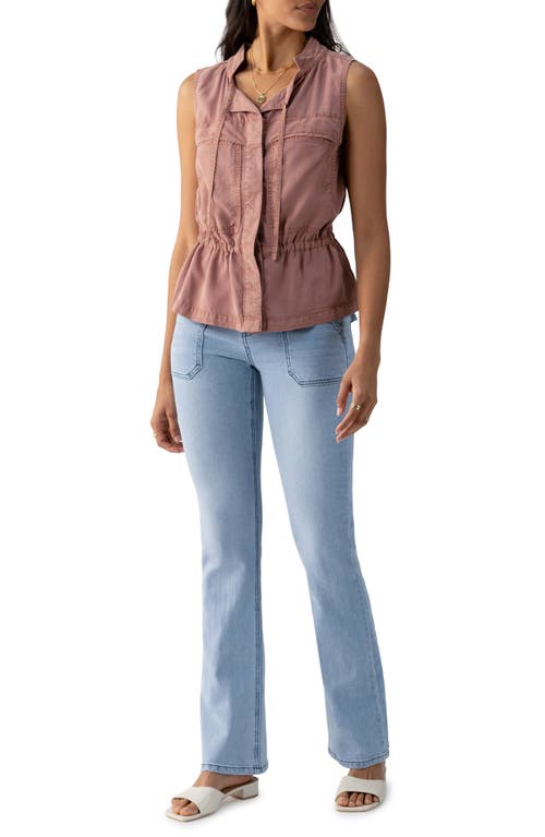 Sanctuary Leah Surplus Vest In Washed Clay