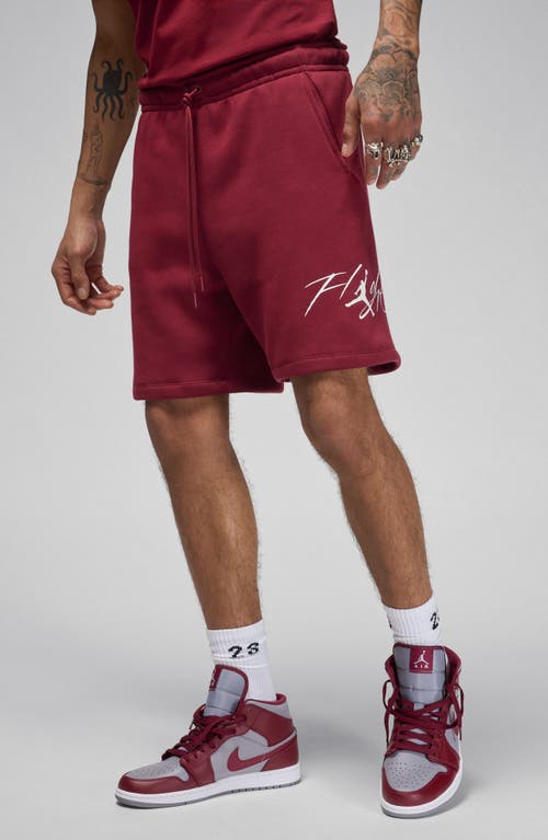 Jordan Fleece Sweat Shorts In Team Red/white