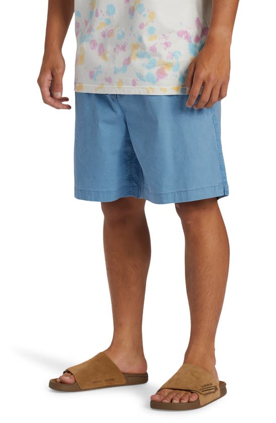 Shop Quiksilver Taxer Stretch Drawstring Shorts In Blue Shadow