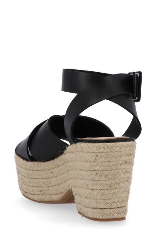 Shop Alohas Lyla Ankle Strap Espadrille Platform Sandal In Black