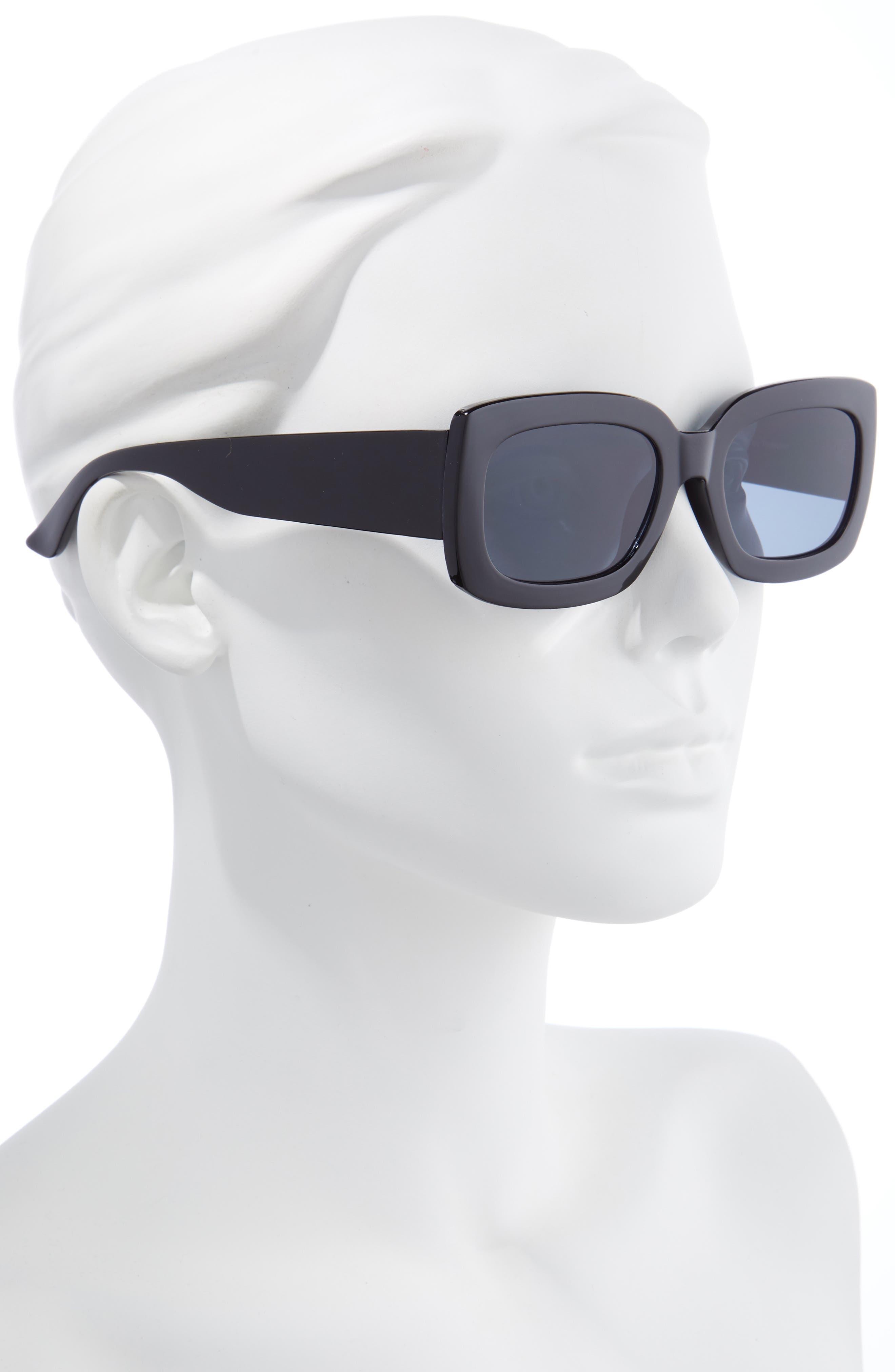 Bp. Retro Thick Rectangle Sunglasses In Black