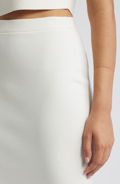 Open Edit Luxe Sculpt Maxi Skirt In Ivory Cloud