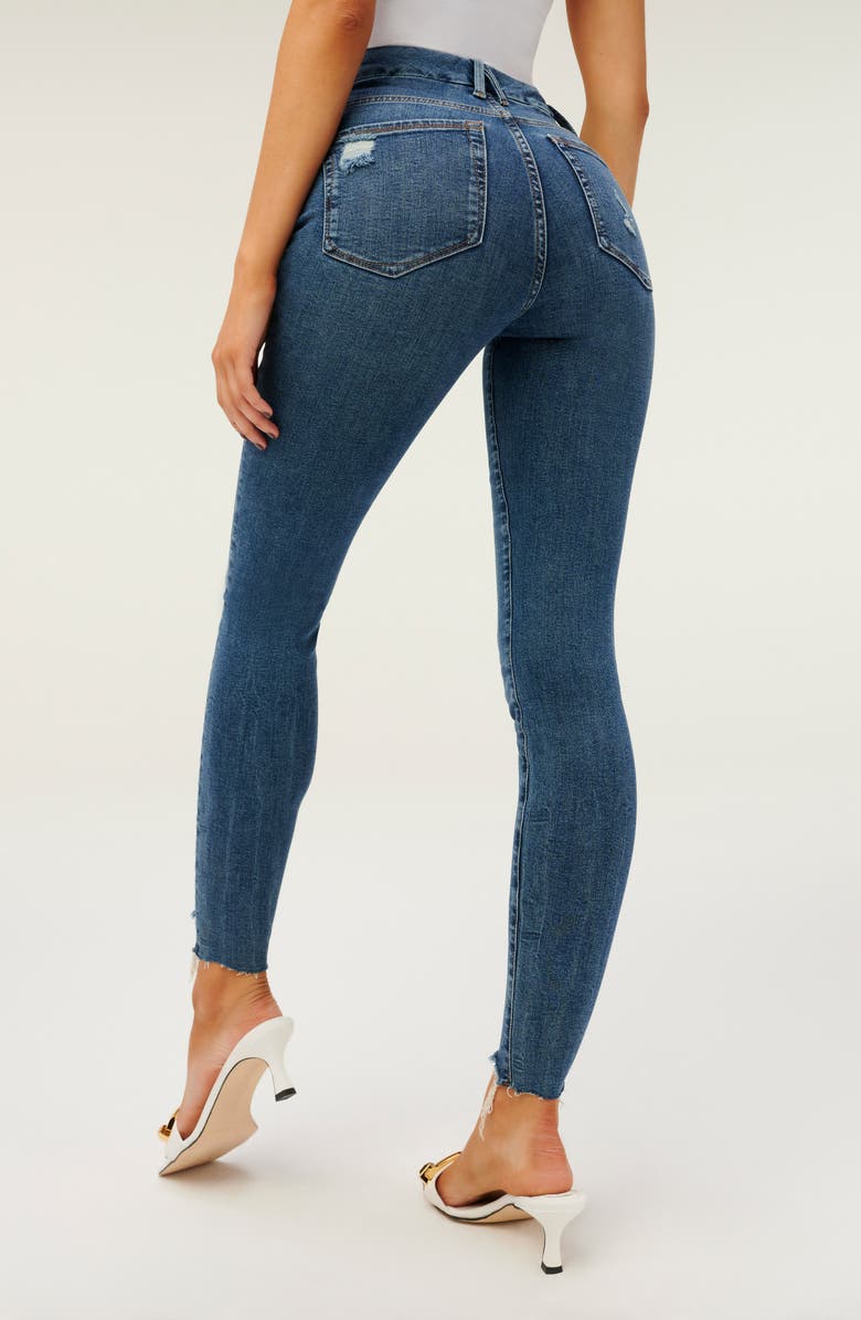 Good American Good Legs Chewed Hem Skinny Jeans | Nordstrom