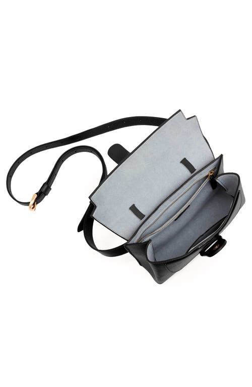 Senreve Aria Belt Bag Pebbled Leather 5-way Convertible Handbag In Noir
