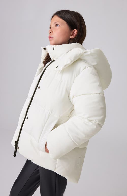 Shop Allsaints Sm By  Kids' Short Hooded Puffer Jacket In White