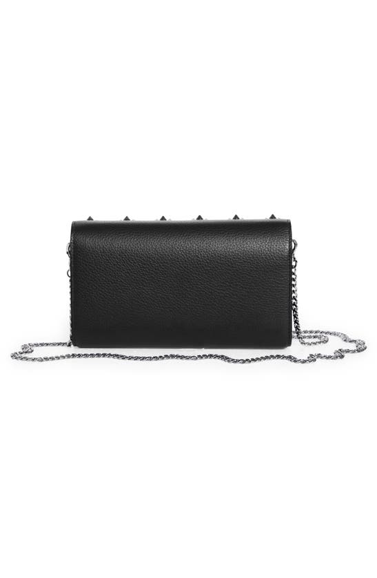 Shop Christian Louboutin Paloma Loubinthesky Calfskin Wallet On A Chain In Cm53 Black/ Black