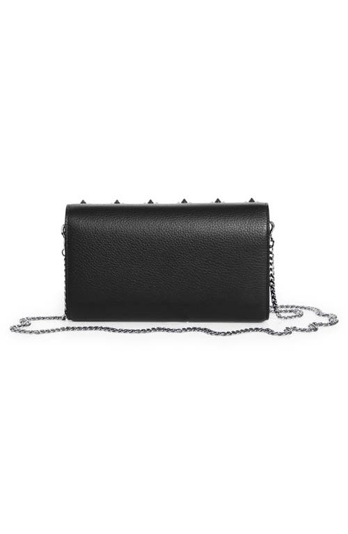 Christian Louboutin Paloma Wallet On Chain In Leather With Loubinthesky Spikes In Cm53 Black/black